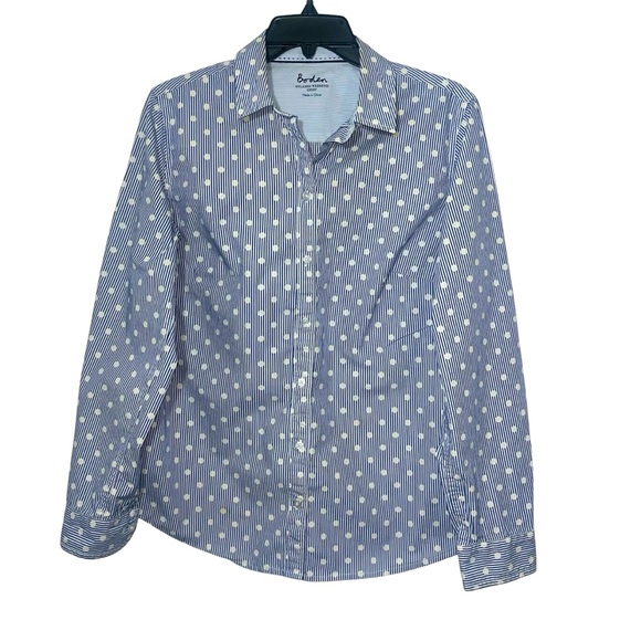 Boden Tops - Boden Long Sleeve Casual Polka Dot Button Down Shirt Size 10